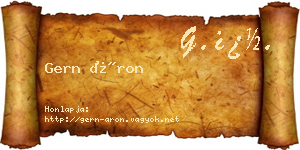 Gern Áron névjegykártya